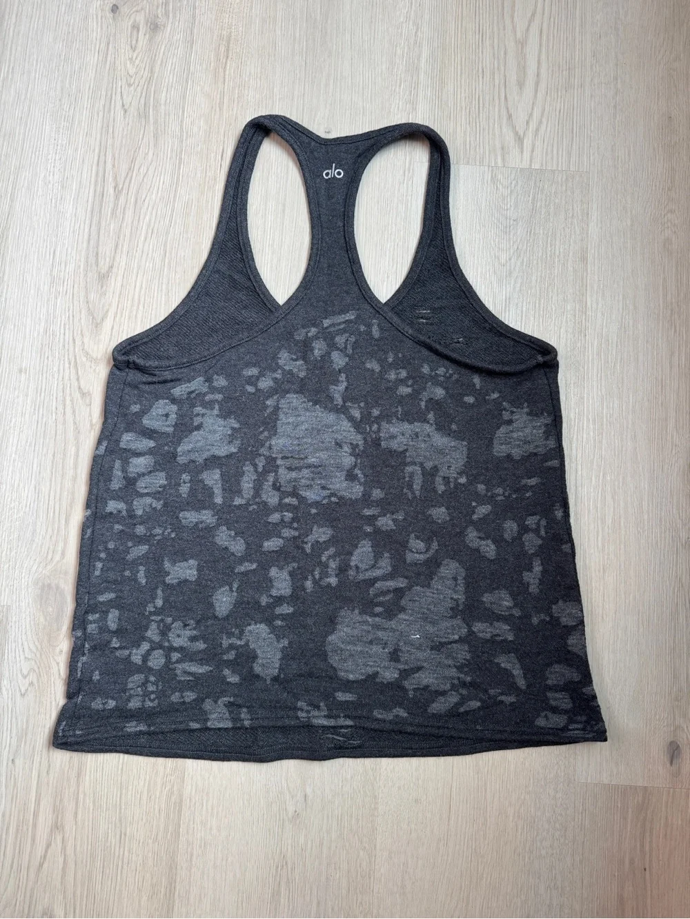 ALO Yoga Black Heather Racerback Tank Top